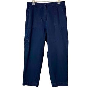 Talbots Super Soft Cargo Pants Ankle Cropped High Rise Relaxed Fit Size 10